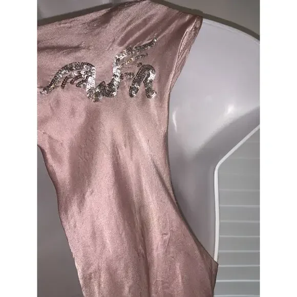 We Are Replay Uniform 4 angels Pink Y2k Silk Slip Dress Cat Open Back Sz Small - Picture 7 of 13